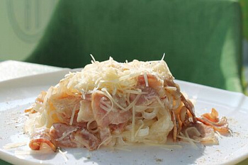 Паста рисовая с беконом